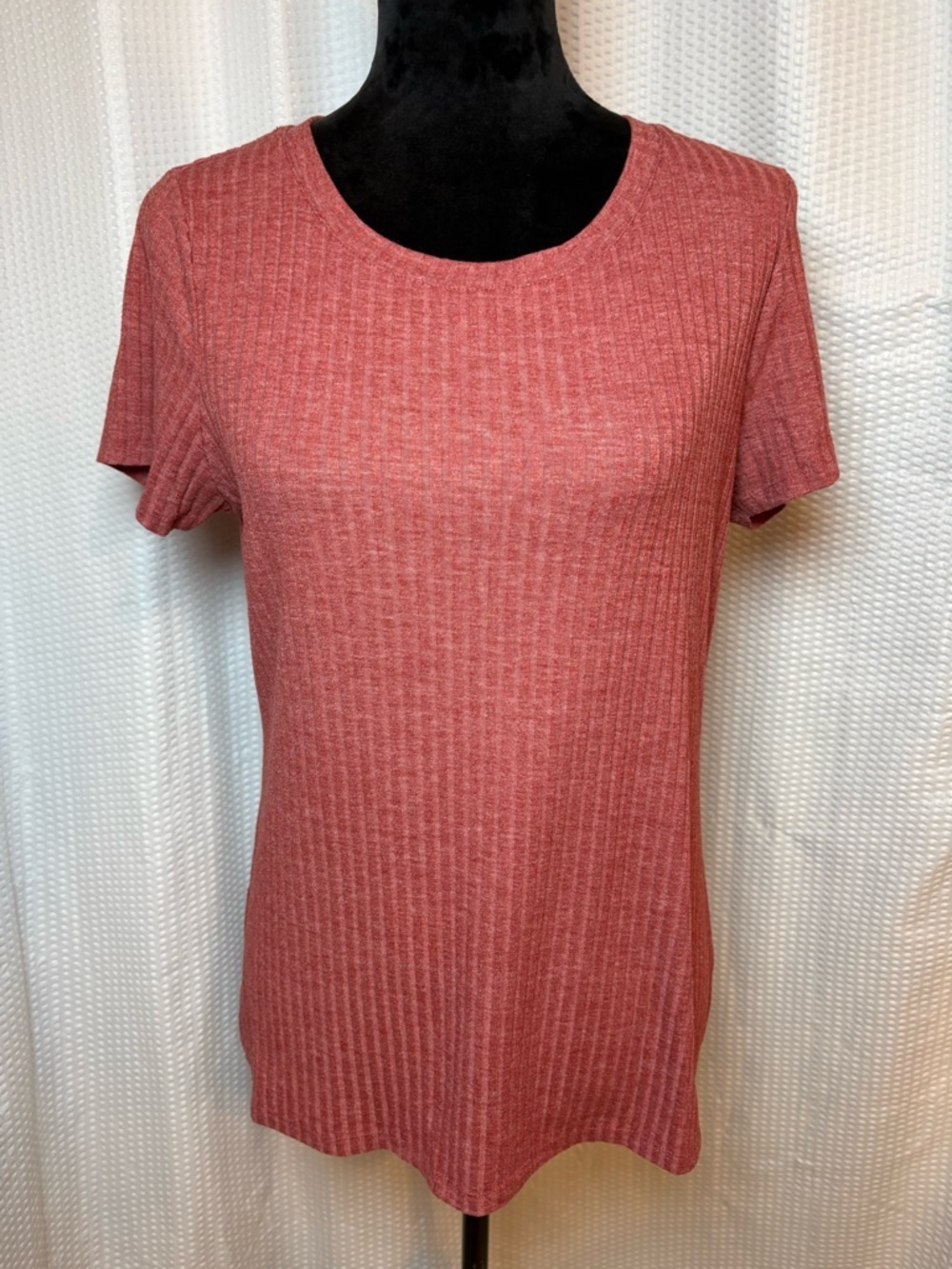 Torrid Red Ribbed Short Sleeve T-Shirt Tee Size 00/XS